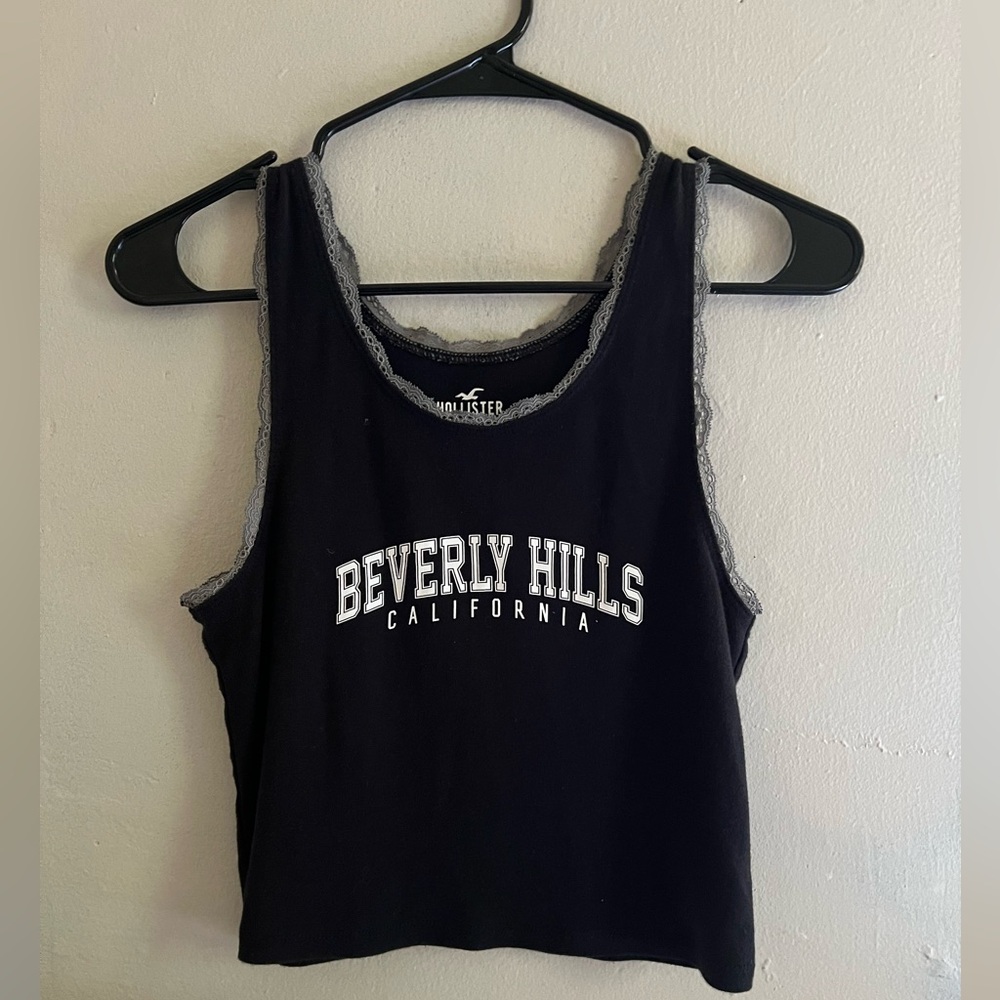 Beverly Hills Black Cropped Tank